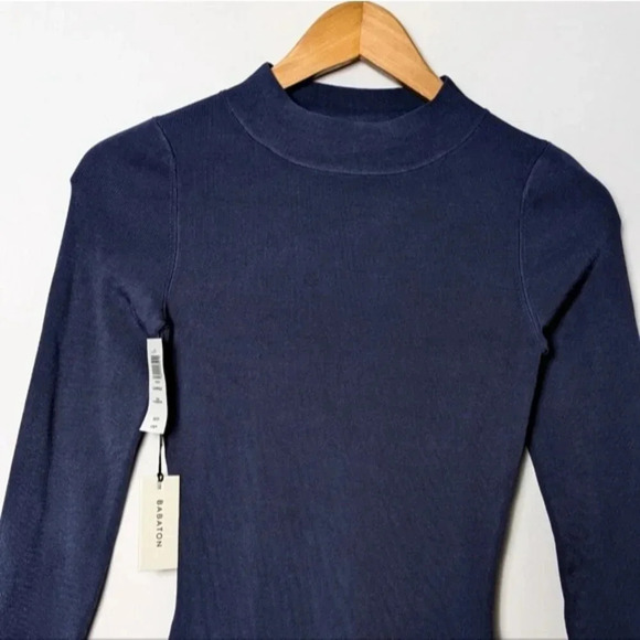 NWT BABATON Leopold  Long Sleeve Dress Blue Aritzia - Picture 10 of 13